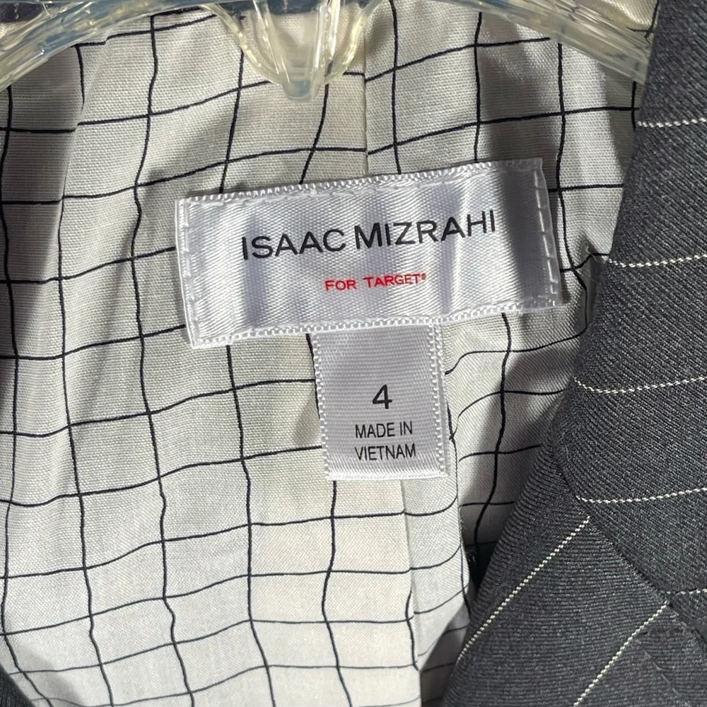 🛑 Isaac Mizrahi Dark Charcoal Pinstripe Blazer - Picture 3 of 4
